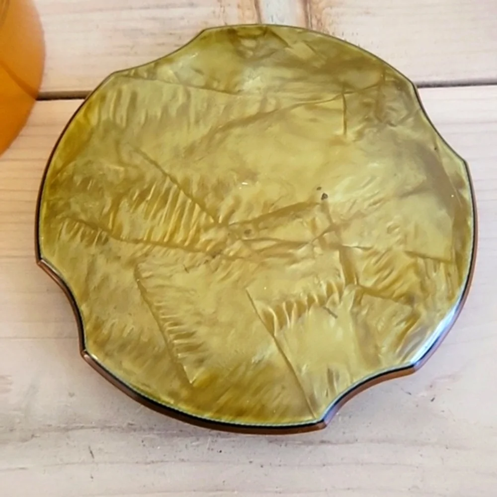 Vintage Celluloid Lucite Vanity Powder Jar